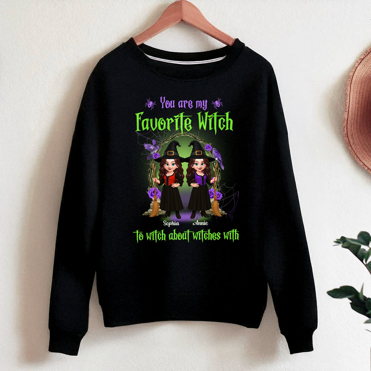 Halloween Witch Besties Witch About Witches Matching Personalized Sweatshirt