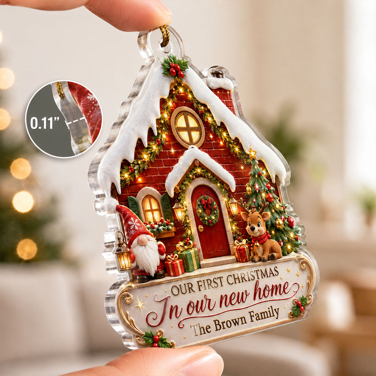 First Christmas in Our New Home - Personalized Acrylic Ornament - Housewarming Gift, New Home Decor