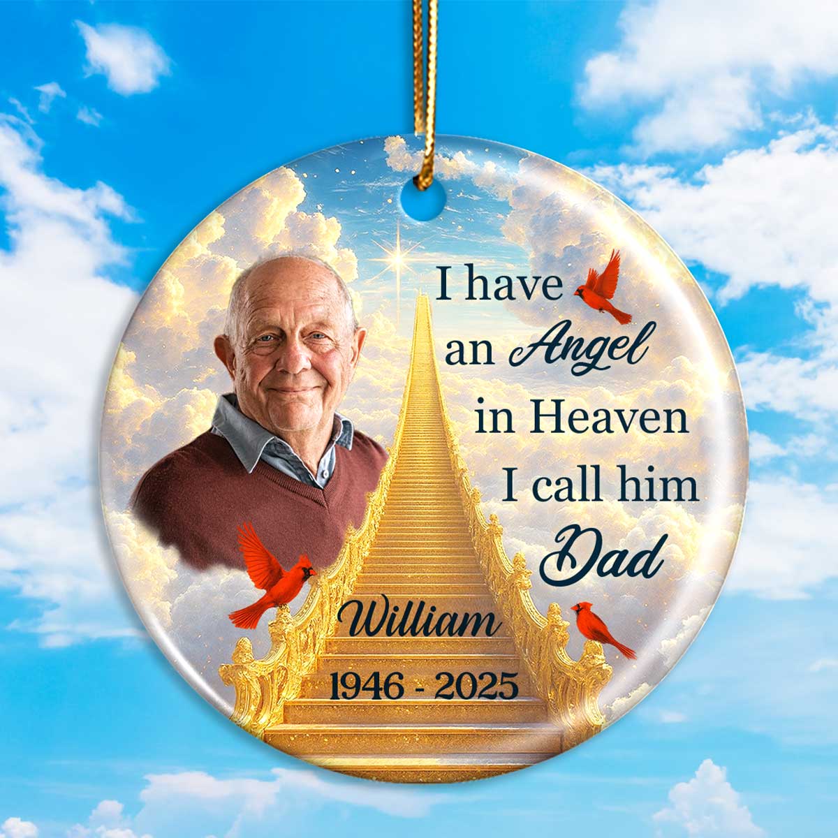 Angel in Heaven Memorial Personalized Ceramic Ornament, Sympathy Remembrance Keepsake
