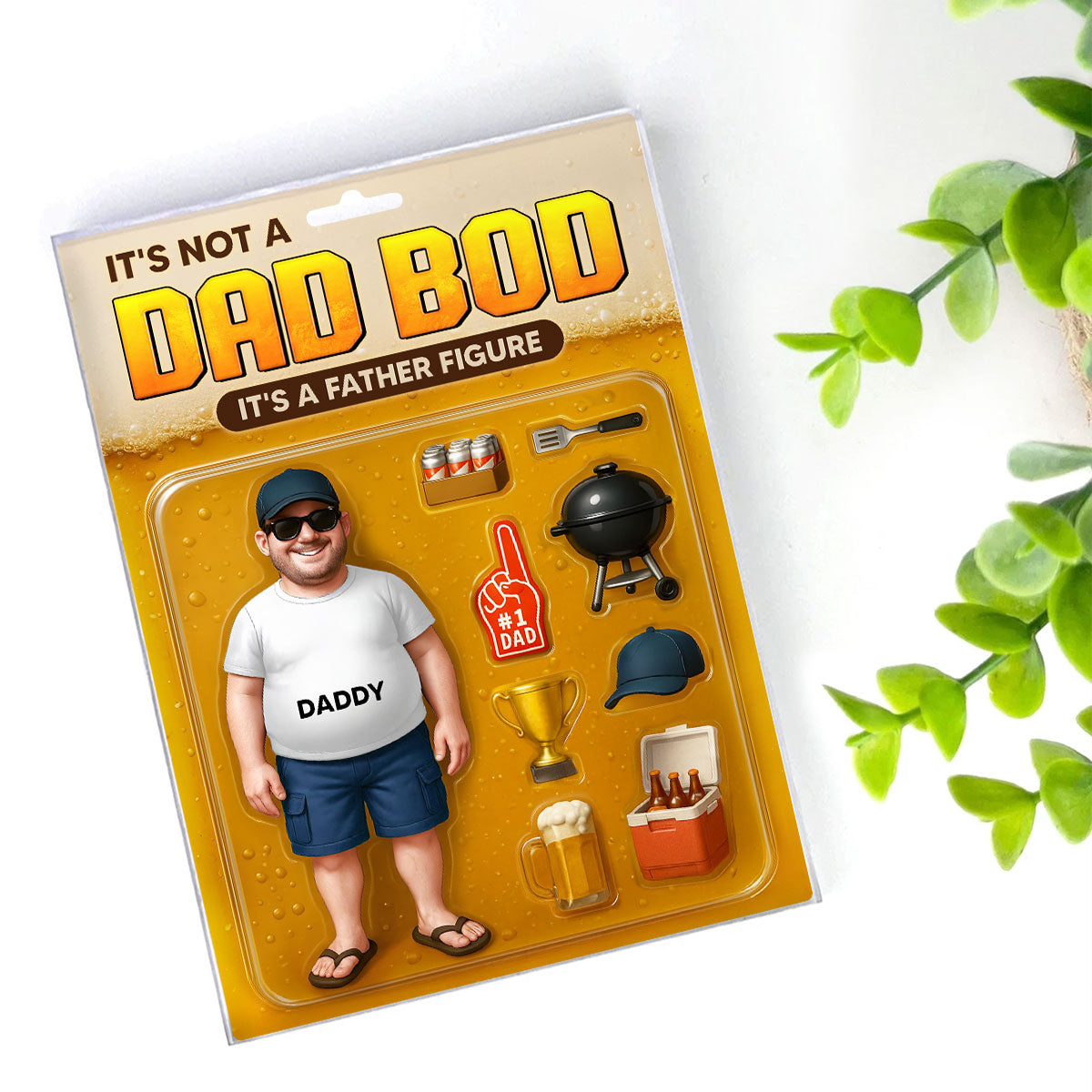 It's Not A Dad Bod, Father Figure Personalized Acrylic Block Plaque, Funny Father's Day gift