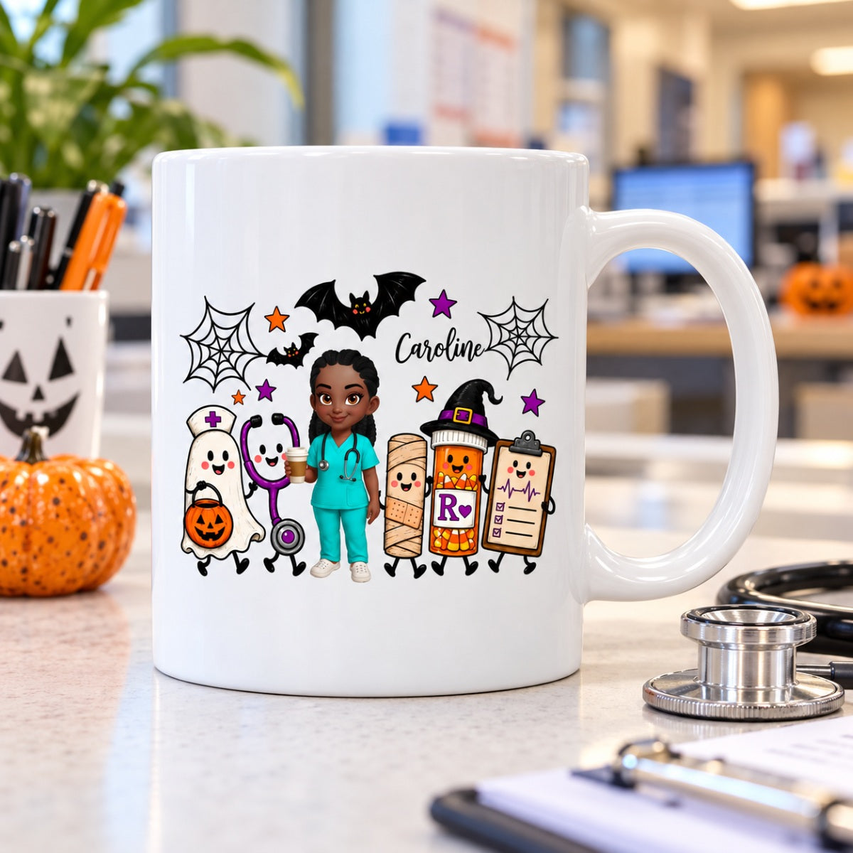 Halloween Cute Nurse Things - Personalized Mug - Halloween Mug For Nurse