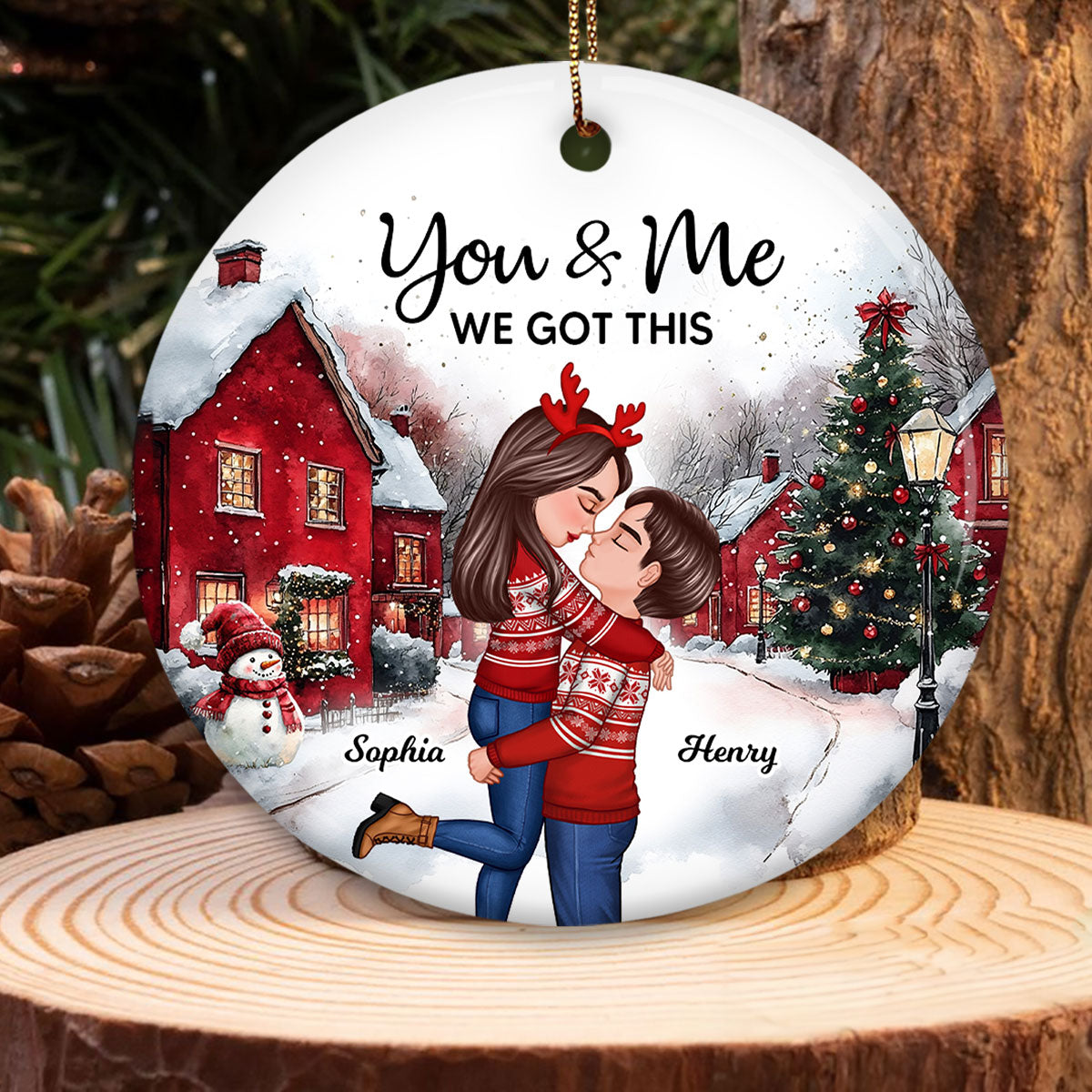 Couple You And Me We Got This Winter Scenes Personalized Ceramic Ornament