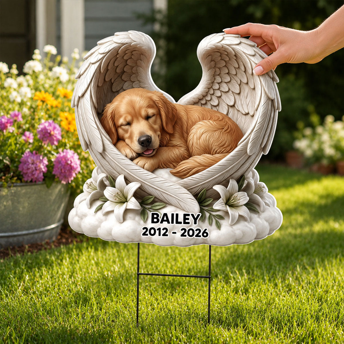 Pet Dog Cat Memorial Custom Photo - Personalized Yard Sign - Sympathy Gift, Remembrance Gift, Garden Sign