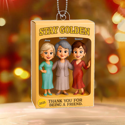 Stay Golden Thank You For Being A Friend Toy Box Style - Personalized Acrylic Ornament - Christmas Gift For Best Friends