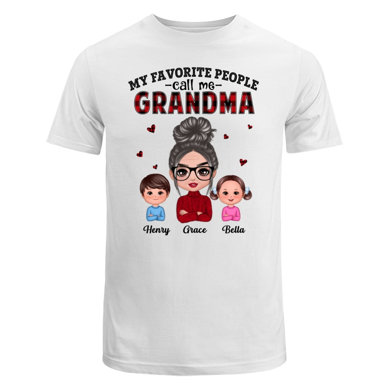 Checkered Pattern Favorite People Call Me Grandma Personalized Shirt