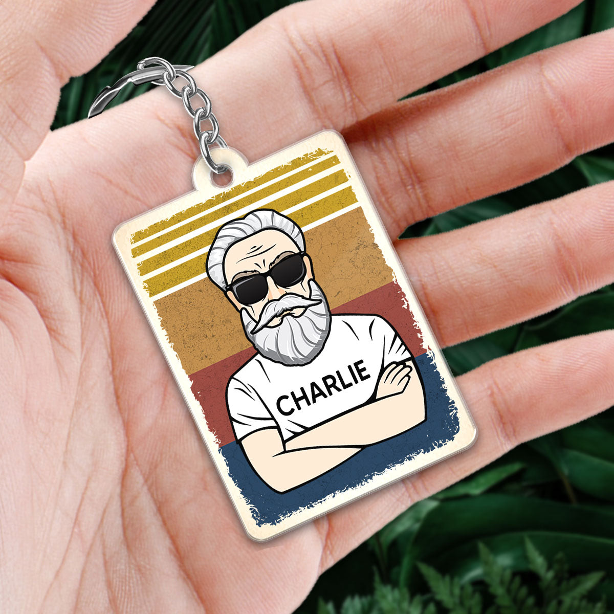 The Legend Grandpa Old Man Retro Personalized Acrylic Keychain