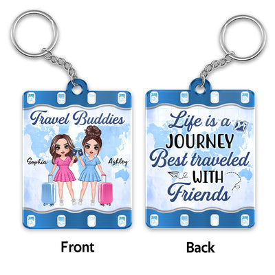 Travel Besties Personalized Acrylic Keychain