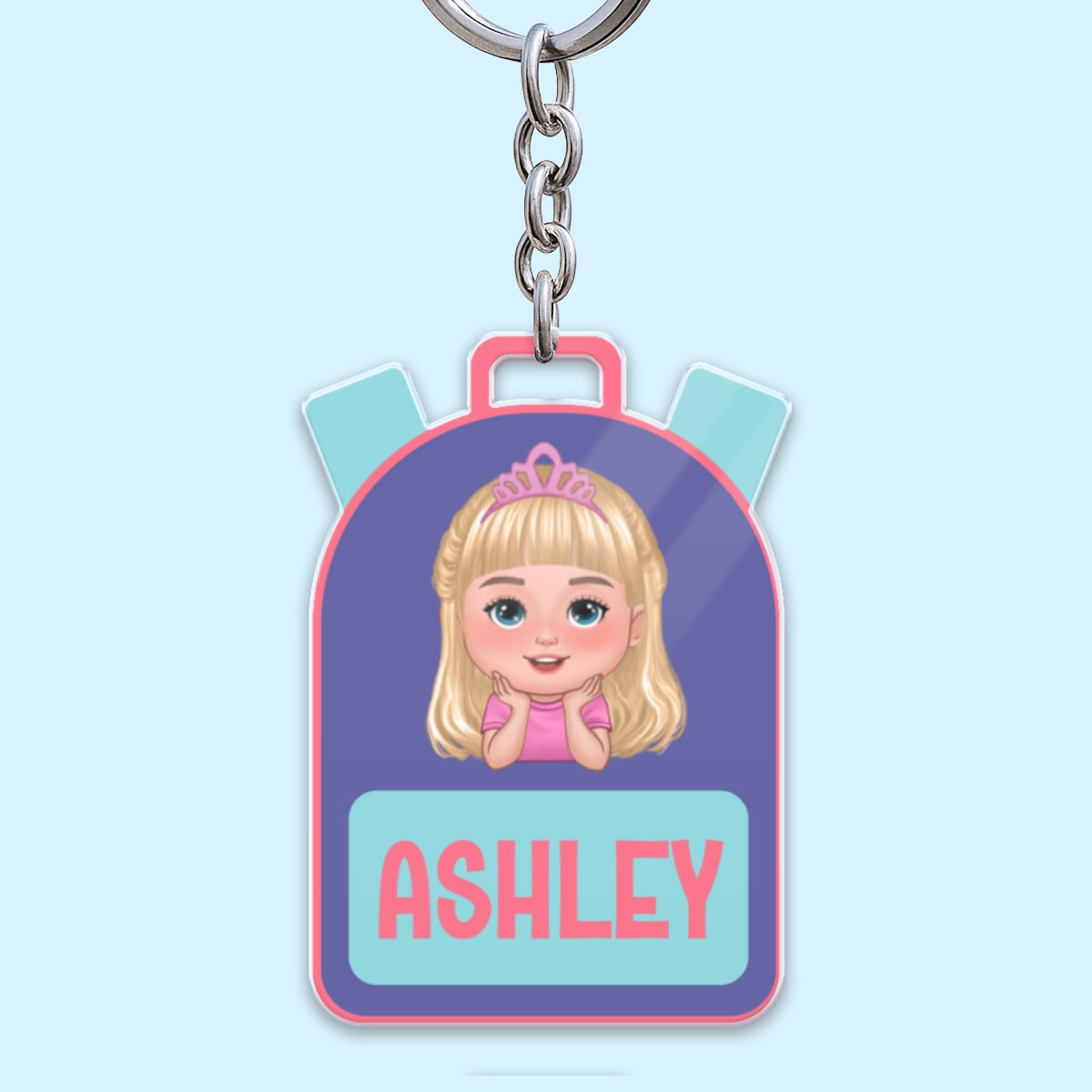 Kid Back To School Personalized Name Tag, Acrylic Keychain
