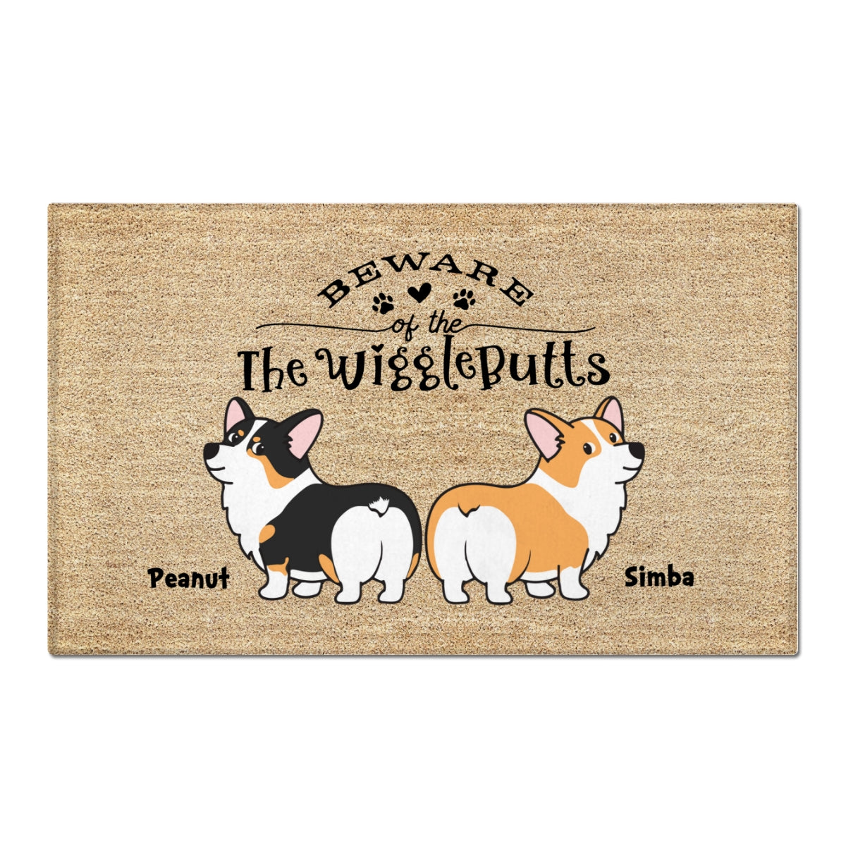 Corgi Wiggle Butt Club Dog Personalized Doormat, Home Decor For Corgi Lover