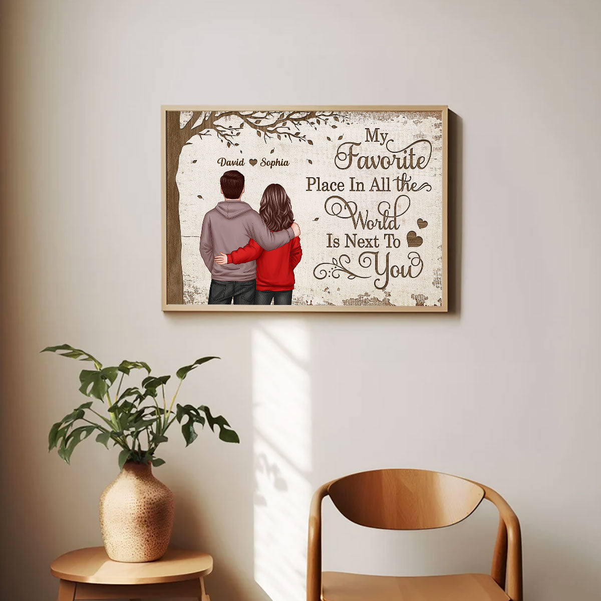 Favorite Place In The World Couple Back View - Personalized Poster - Unique Valentine's Day Gift For Him, Gift For Her