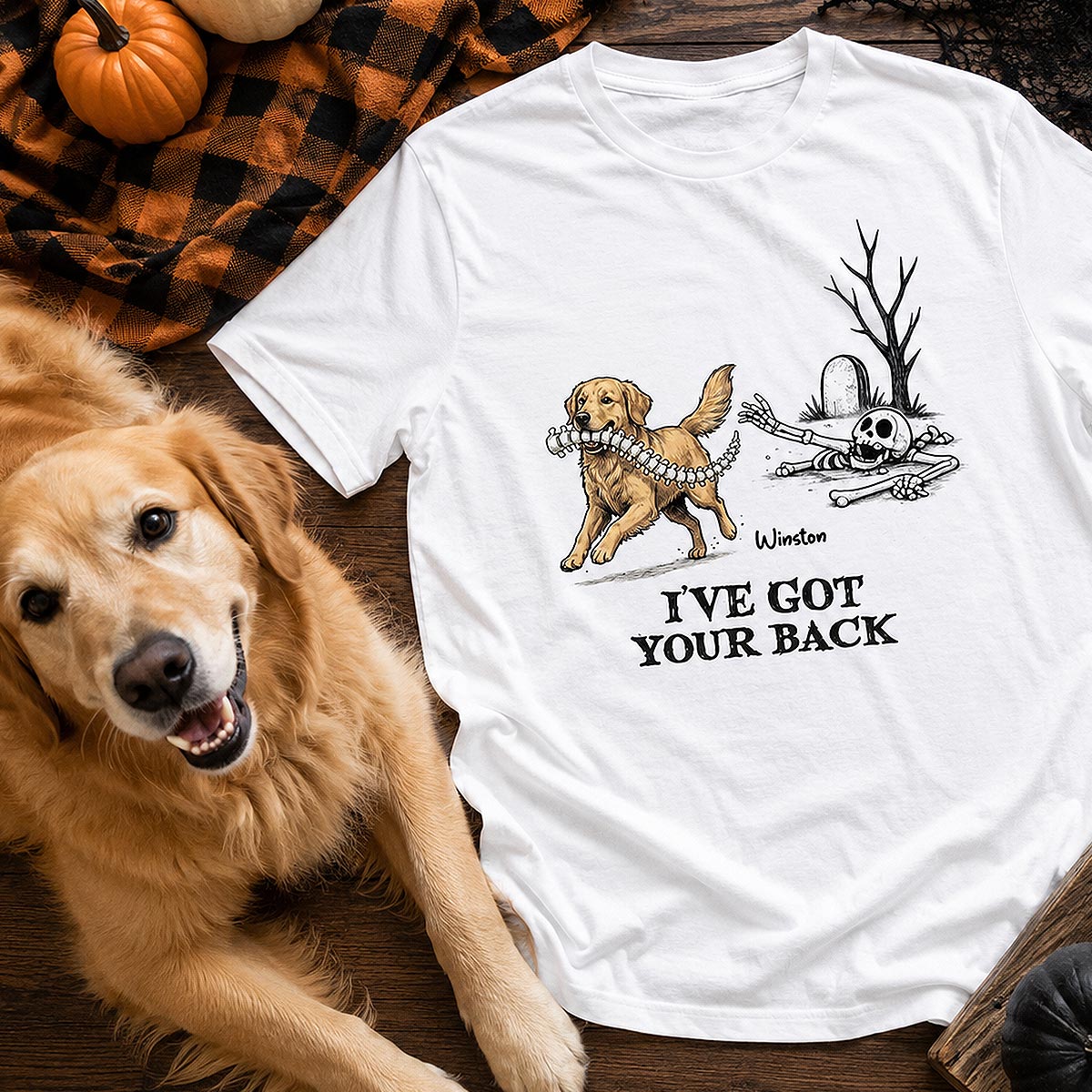 I've Got Your Back Dog Stealing Backbone - Personalized Shirt - Funny Halloween Costume For Dog Lovers