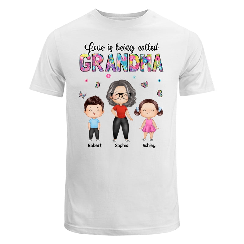 Colorful Floral Pattern Love Is Being Called Grandma Doll Watercolor Style Personalized Shirt