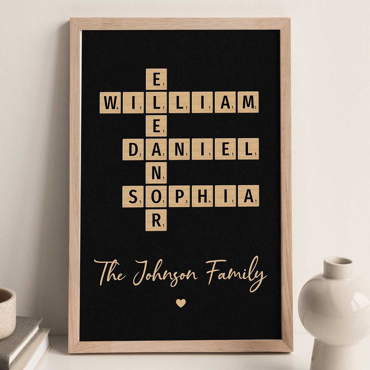 [FREE DELIVERY - Limited Time Offer] Unique Family Home Decor Make Your Own Crossword Puzzle Personalized Poster