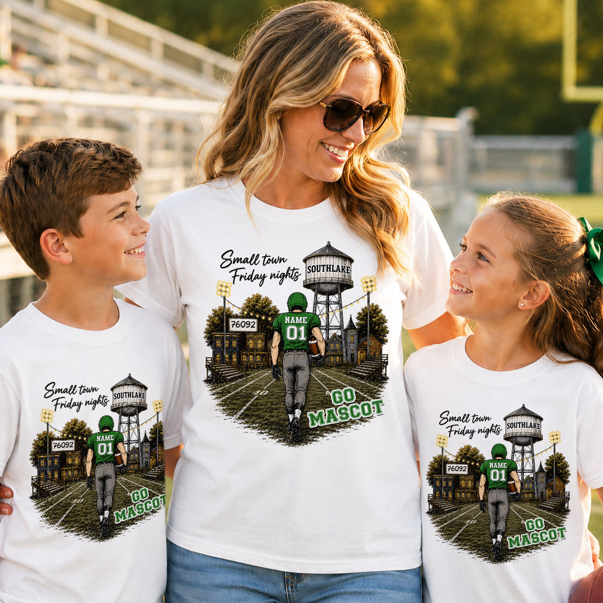 Custom Town Name & Zip Code - Personalized Shirt - Game Day Shirt for Football Mom, Football Mama