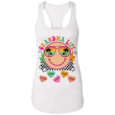 Grandma Mom Life Summer Vibes Personalized Tank Top