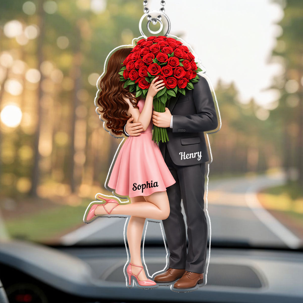 Forever Without Saying a Word Elegant Couple - Personalized Car Hanger - Valentine's Gift For Him, For Her, For Couple