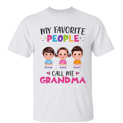Colorful My Favorite People Call Me Grandma Doll Kids Personalized Shirt