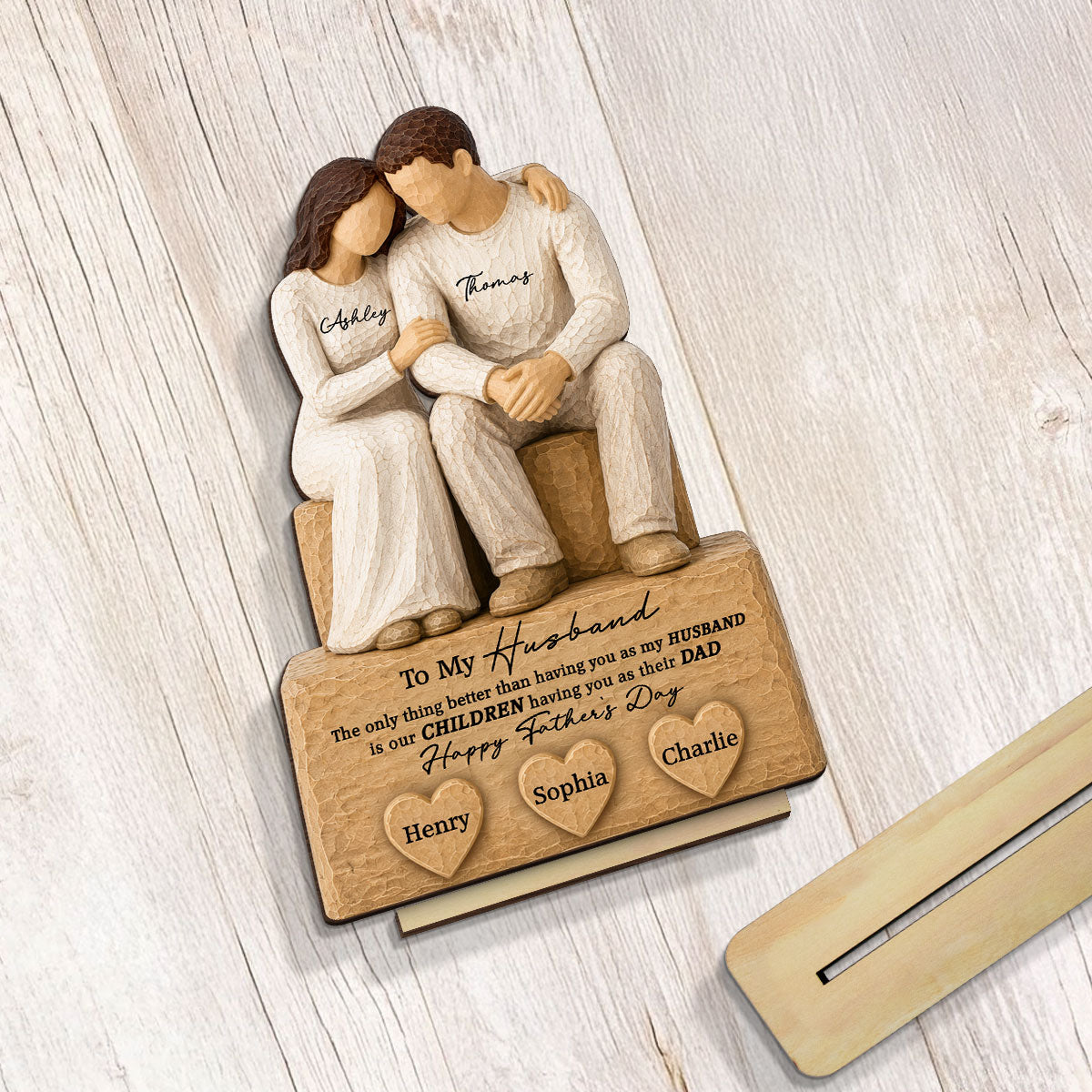 Sentimental Rustic To My Husband The Only Thing - Personalized 2-Layered Wooden Plaque - Father's Day Gift For Husband, Dad