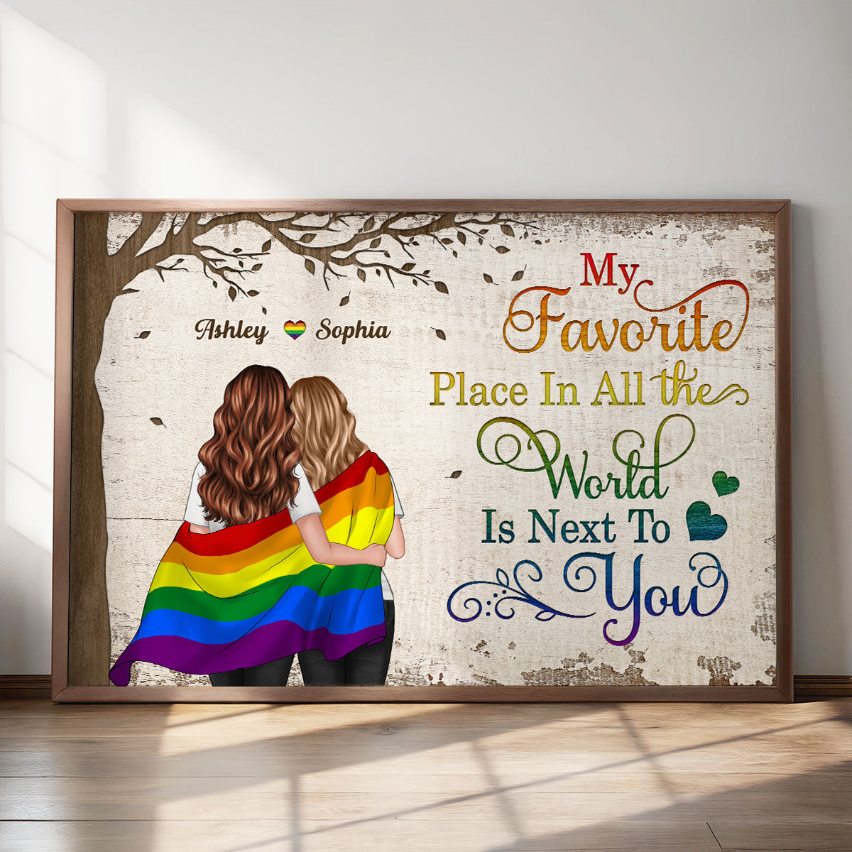 LGBT Couple My Favorite Place in All The World Pride Month Personalized Poster