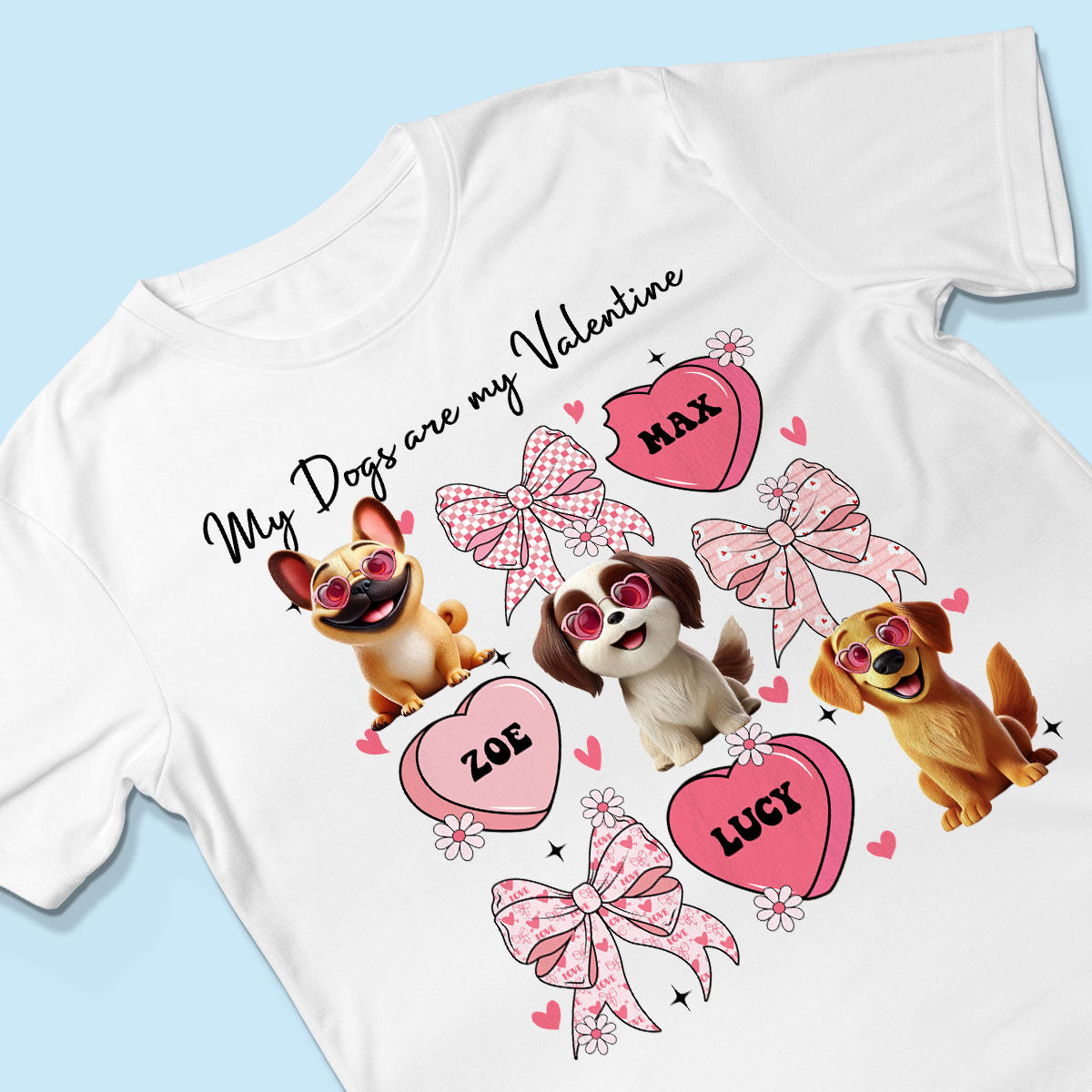 My Dogs Are My  Coquette Cute Cartoon Dog  Gift For Dog Lover Personalized Shirt