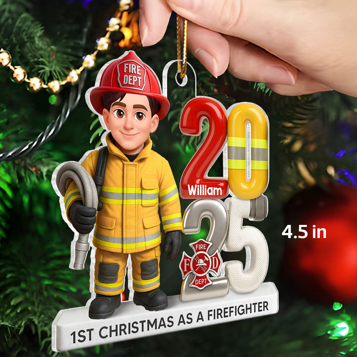 2025 Firefighter You Did It - Personalized Acrylic Ornament - Fire Academy Graduation Gift, Promotion Gift