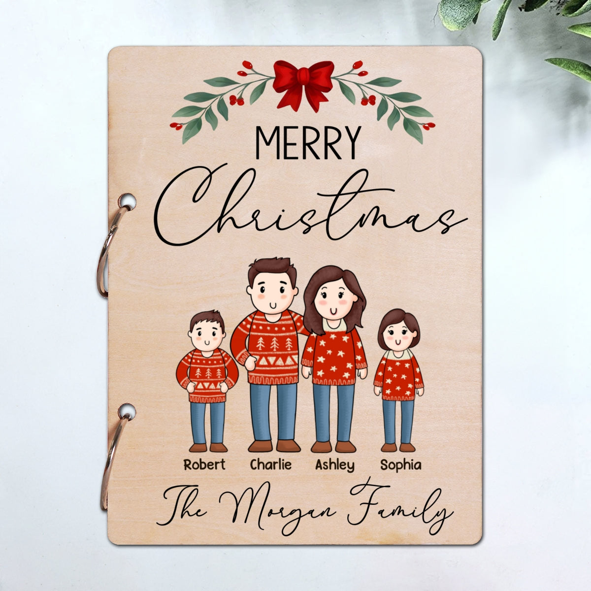 Comic Family Cards Of Christmas Past Personalized Card Keeper Card Organizer