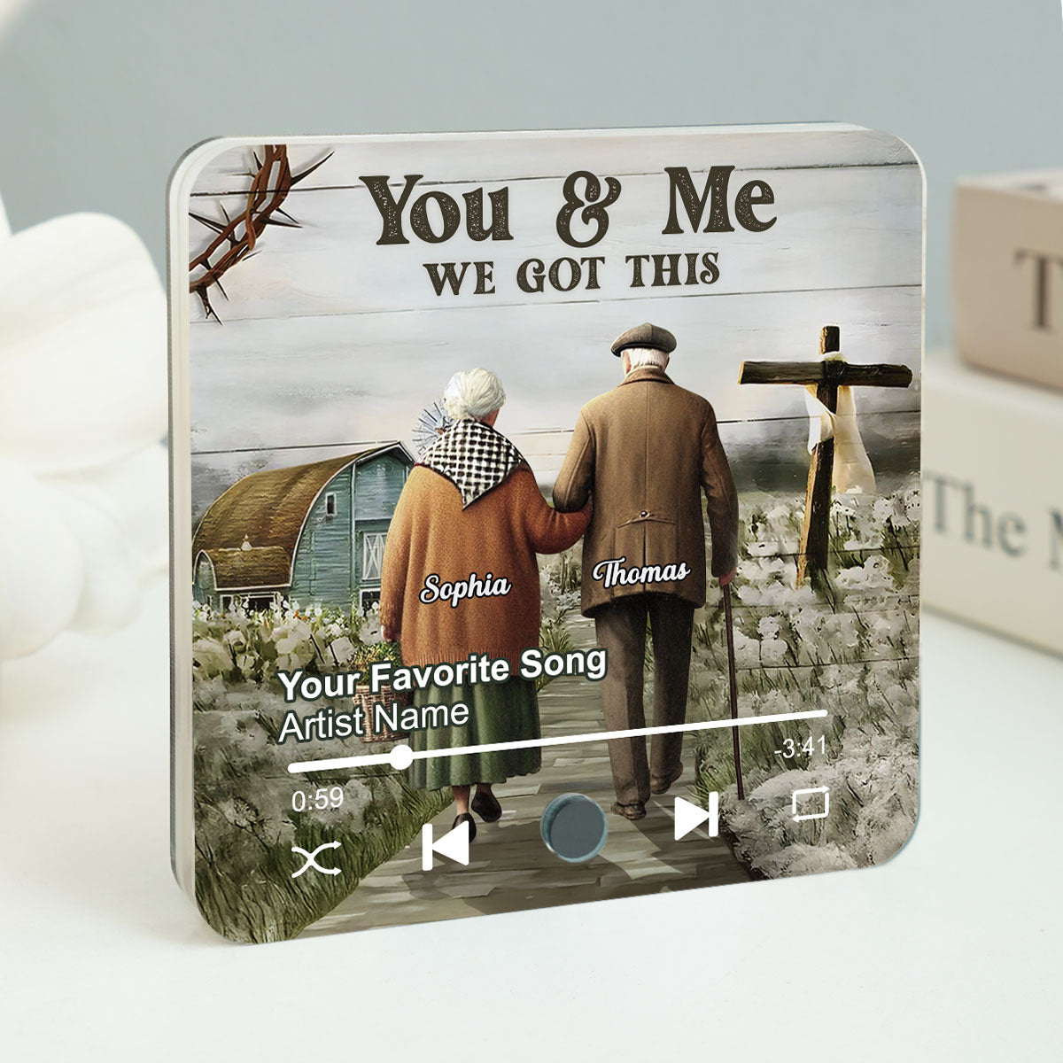 God Knew My Heart Needed You Old Couple Personalized Music Fridge Magnet, Anniversary  Gift For Him, For Her