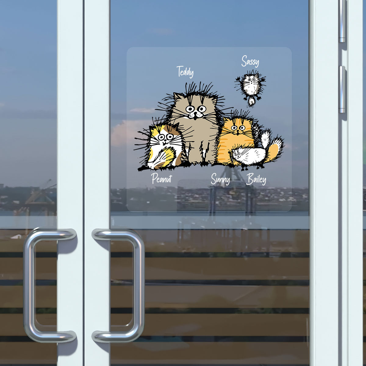 Cute Funny Cats Personalized Decal, Gift For Cat Lovers