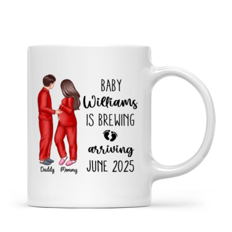 Baby Is Brewing Pregnancy Couple Personalized Mug Expecting Mom Gift, Expecting Parents Gift,  Gift