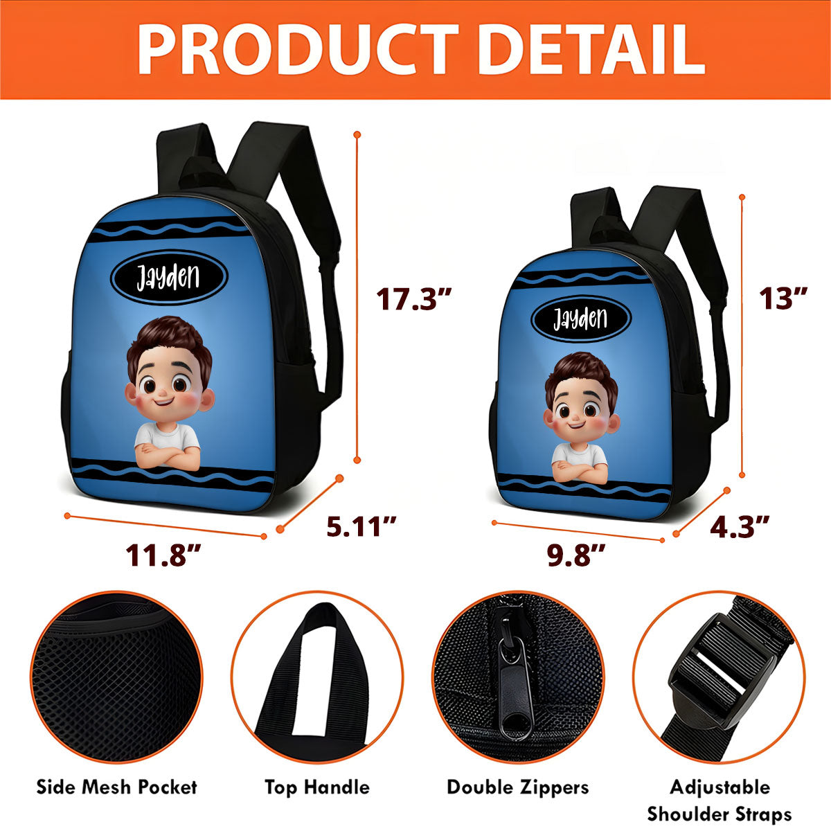 Crayon Color Boy And Girl - Personalized Backpack - Back To School Gift For Kids, Daughters, Sons, Grandkids