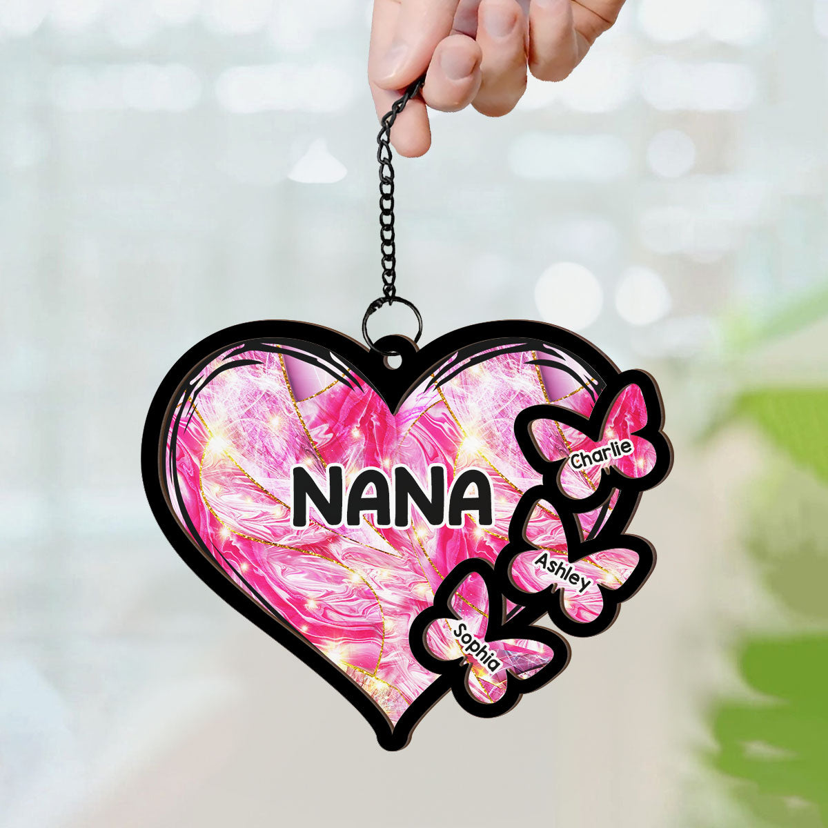 Sparkling Grandma Personalized Suncatcher Ornament, Christmas Gift For Grandma