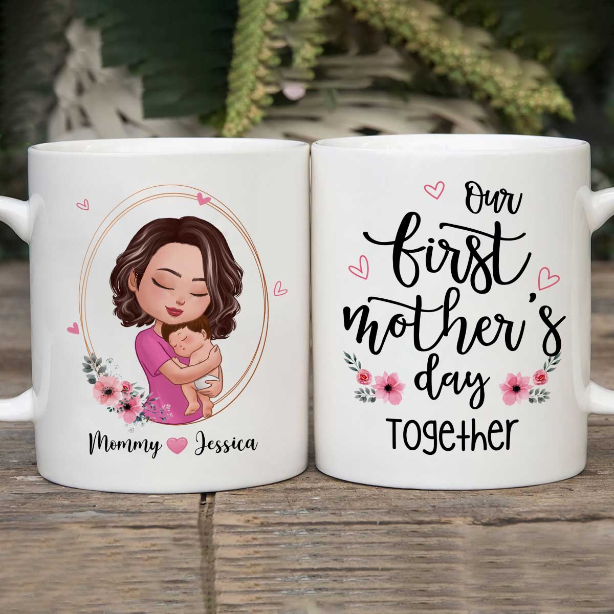 Doll Mom Holding Baby Our First Mother‘s Day Together Personalized Mug