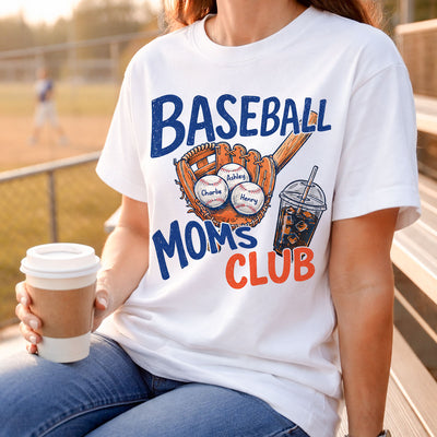 Retro Vintage Trending 2026 Baseball Moms Club - Personalized Shirt - Game Day Shirt For Mom