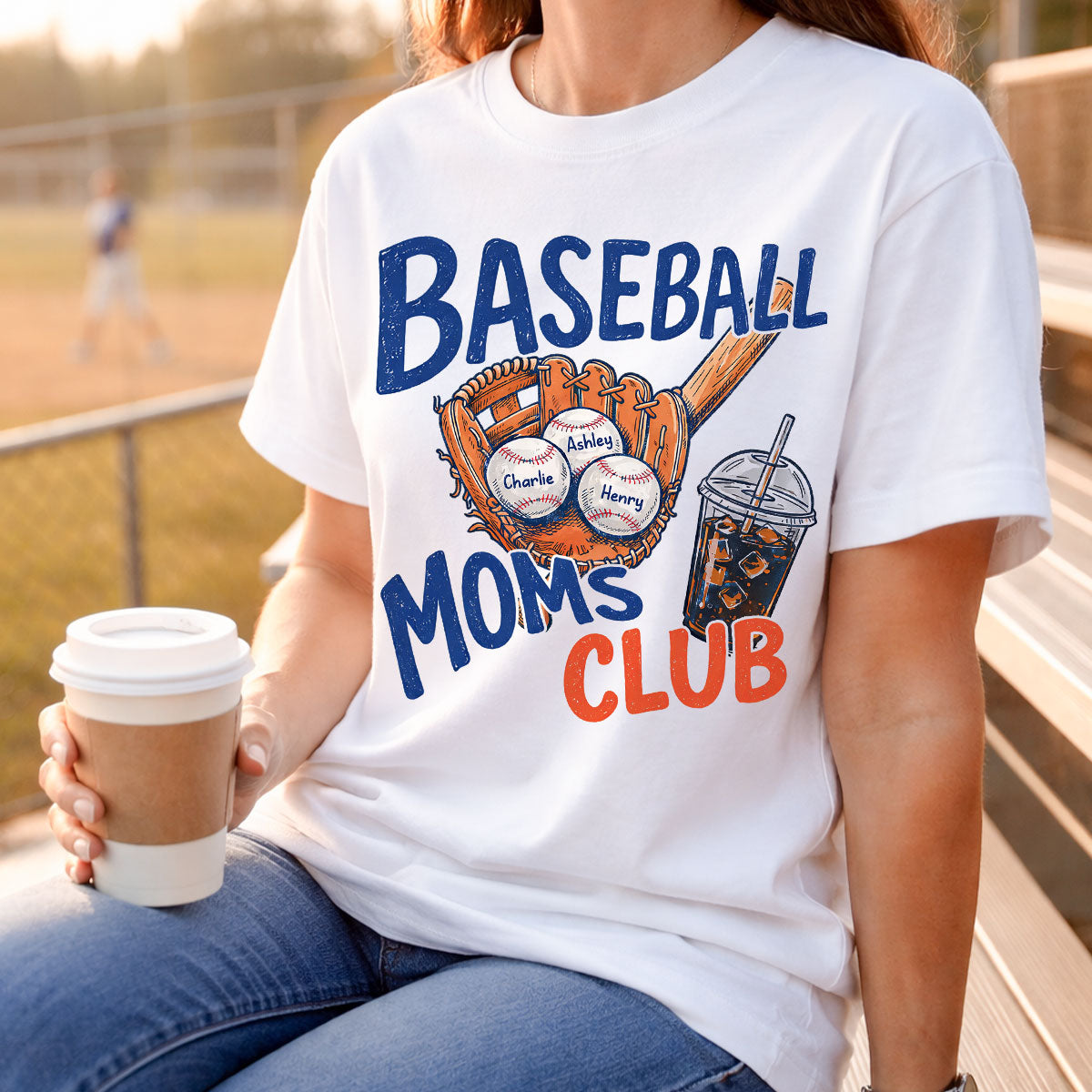 Retro Vintage Trending Baseball Moms Club - Personalized Shirt - Game Day Shirt For Mom