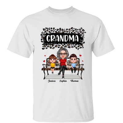 Black Leopard Grandma Grandkids Personalized Shirt