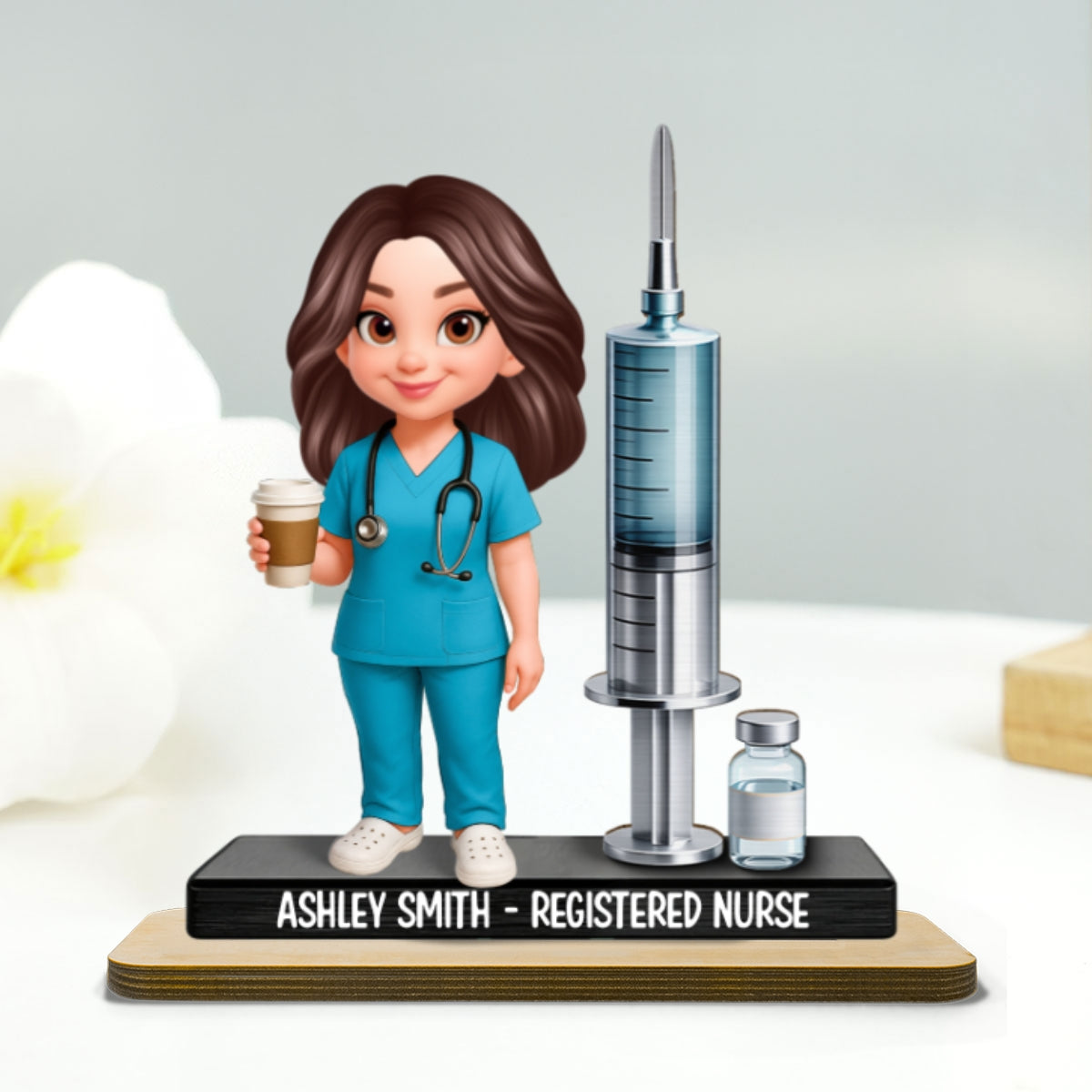 Proud Nurse - Personalized 2-Layered Wooden Plaque - Gift For Nurses