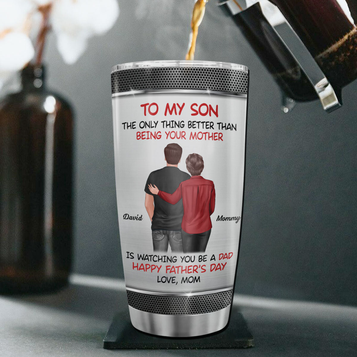 To My Son From Mom Personalized Tumbler| Heartfelt Father's Day Gift For Son