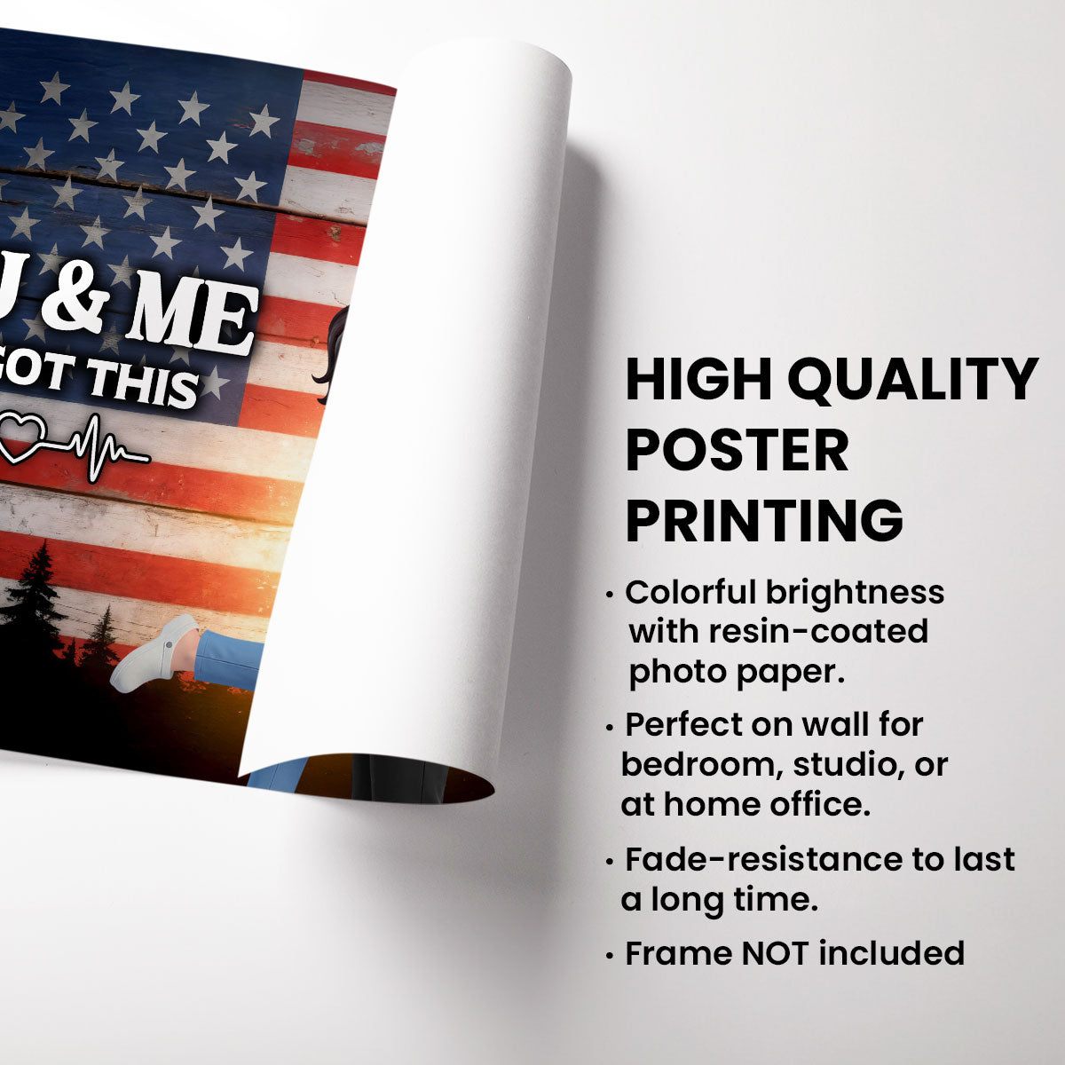 Proud Hero Couple Nation Flag - Personalized Poster - Valentine's Day Gift For Couple, For Him, For Her, Nurse, Police, Firefighter, Army