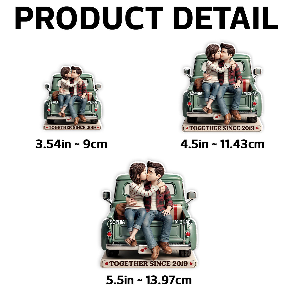 Couple On Truck Personalized Acrylic Fridge Magnet, Heartfelt Gift For Couple, For Him, For Her, Boyfriend, Girlfriend, Husband, Wife