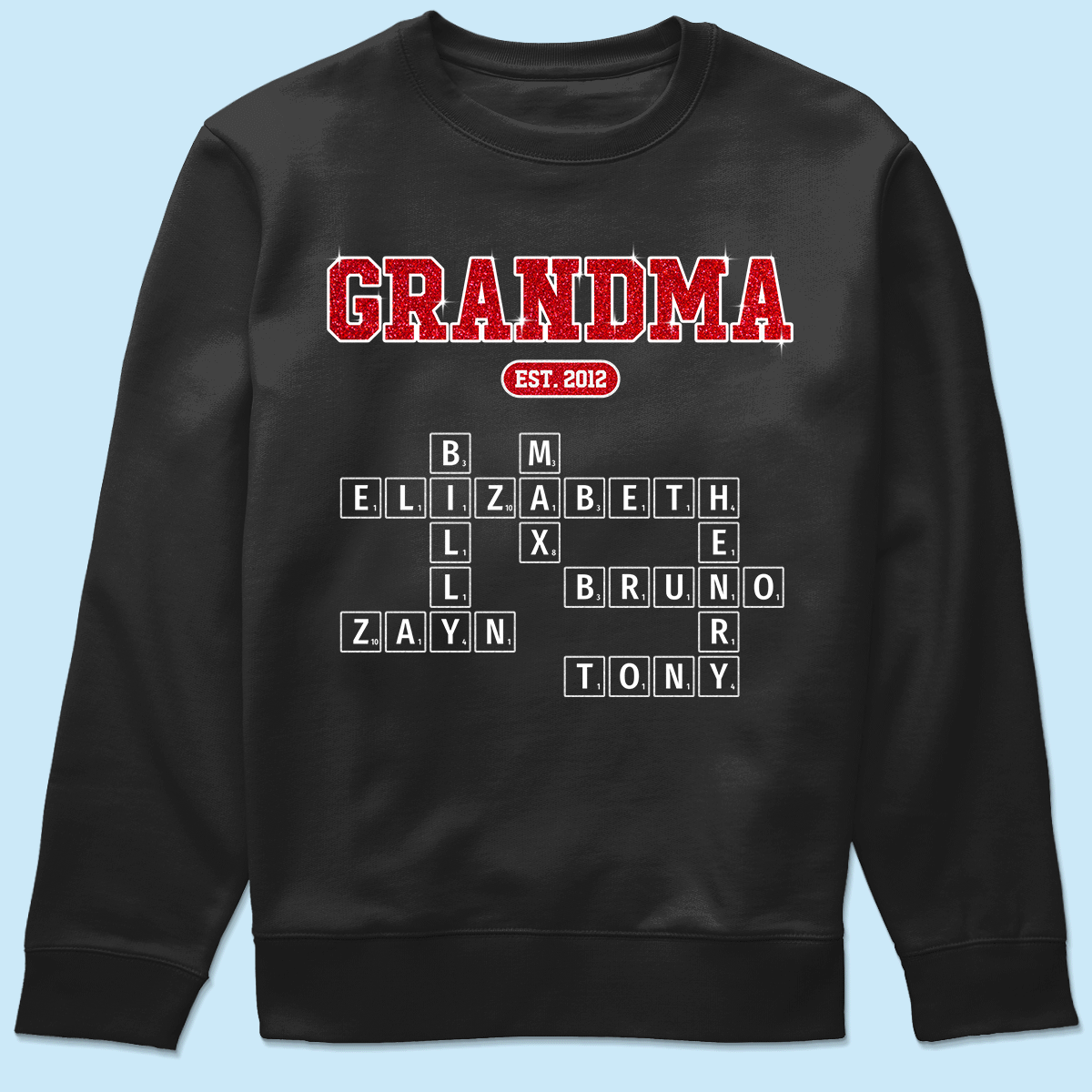 Grandma Est. Pink Crossword Art Puzzle Unique Gift For Grandma Mom Personalized Shirt