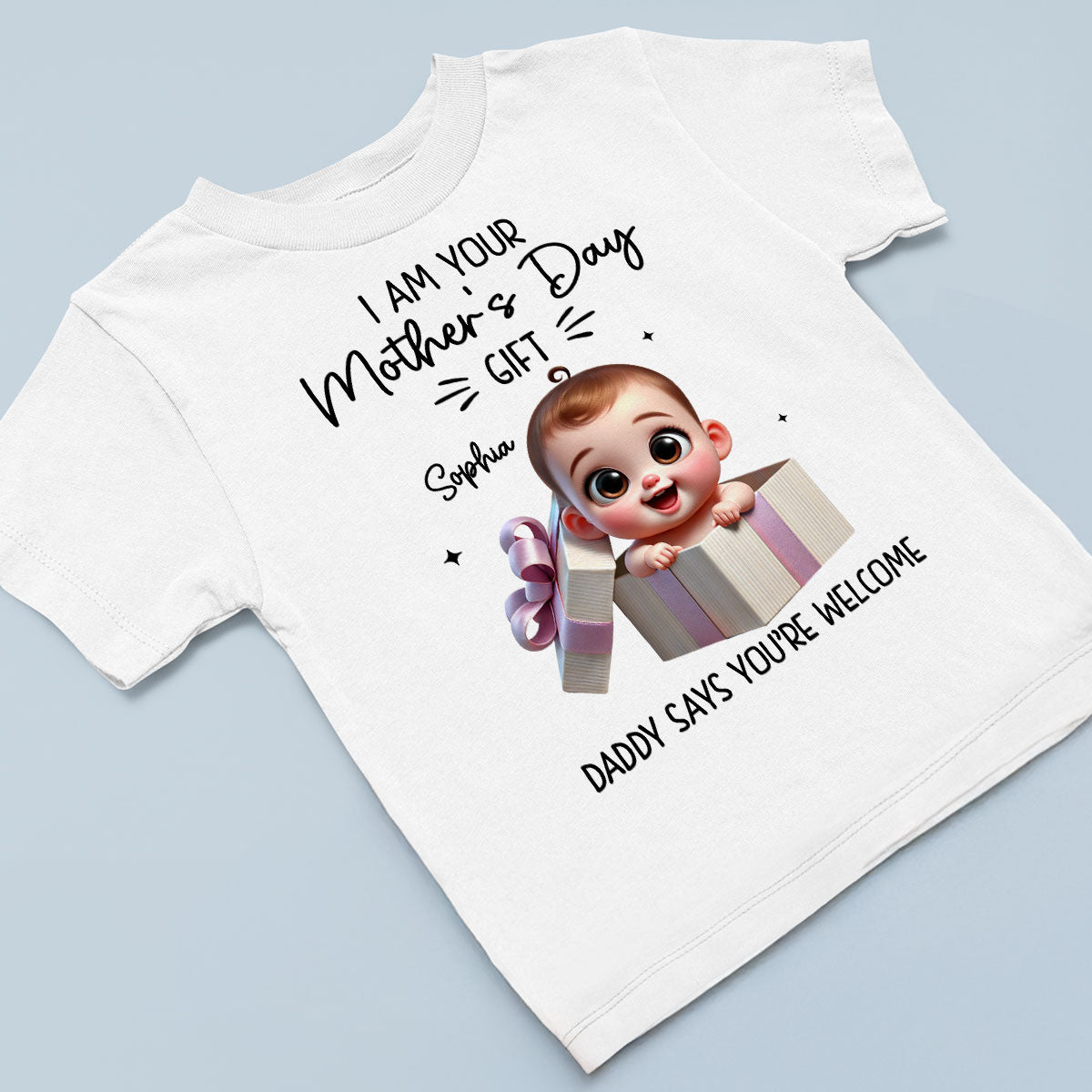 I'm Your Gift Cute Baby Sitting In Gift Box Personalized Baby Onesie, Baby Shirt