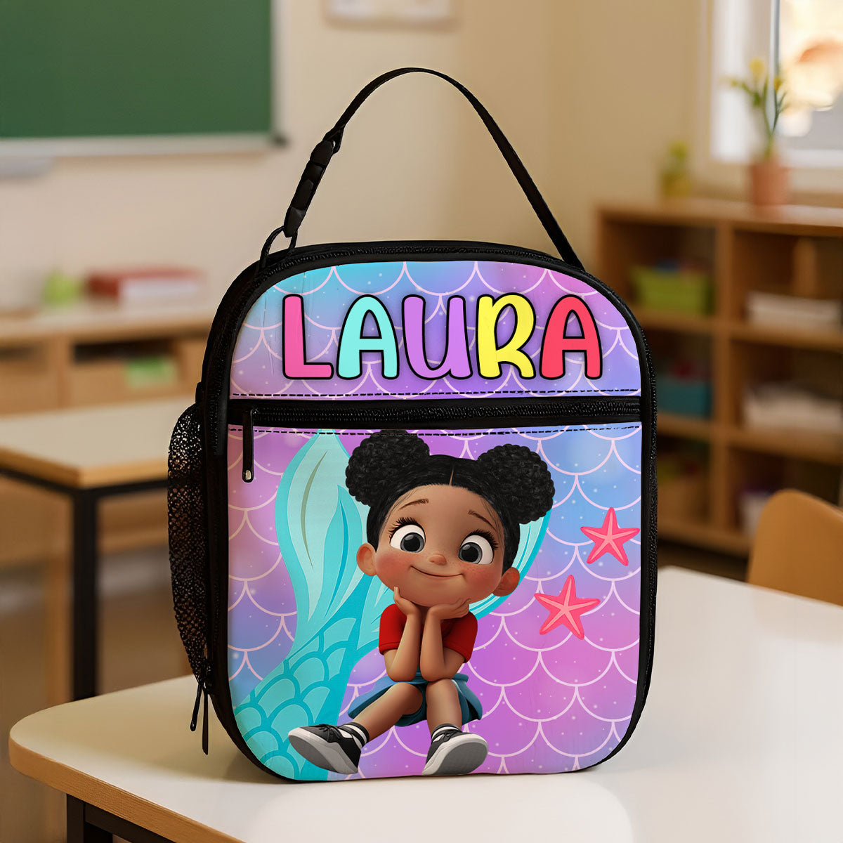 Unicorn Mermaid Theme Personalized Insulated Lunch Box for Girl Toddler, Keep Your Child’s Meals Fresh & Safe All Day