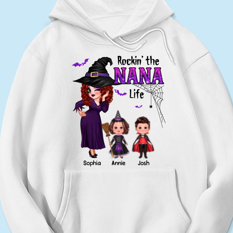 Pretty Grandma Halloween Rockin‘ The Grandma Mom Auntie Life Personalized Shirt