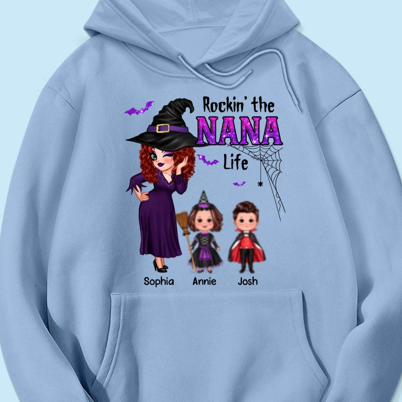 Pretty Grandma Halloween Rockin‘ The Grandma Mom Auntie Life Personalized Shirt