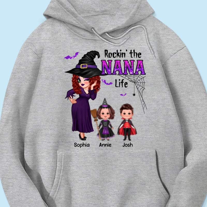 Pretty Grandma Halloween Rockin‘ The Grandma Mom Auntie Life Personalized Shirt