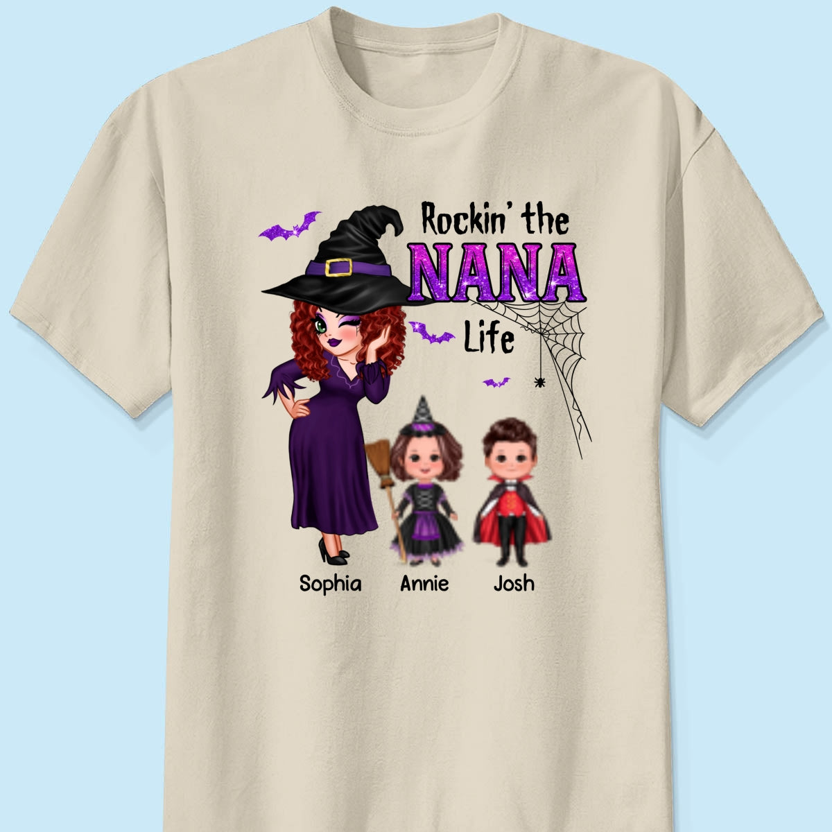 Pretty Grandma Halloween Rockin‘ The Grandma Mom Auntie Life Personalized Shirt