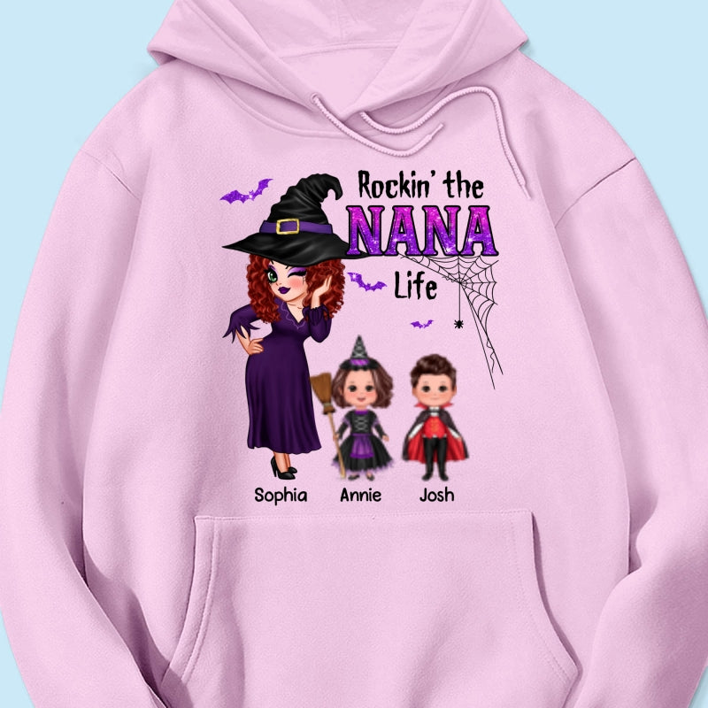 Pretty Grandma Halloween Rockin‘ The Grandma Mom Auntie Life Personalized Shirt