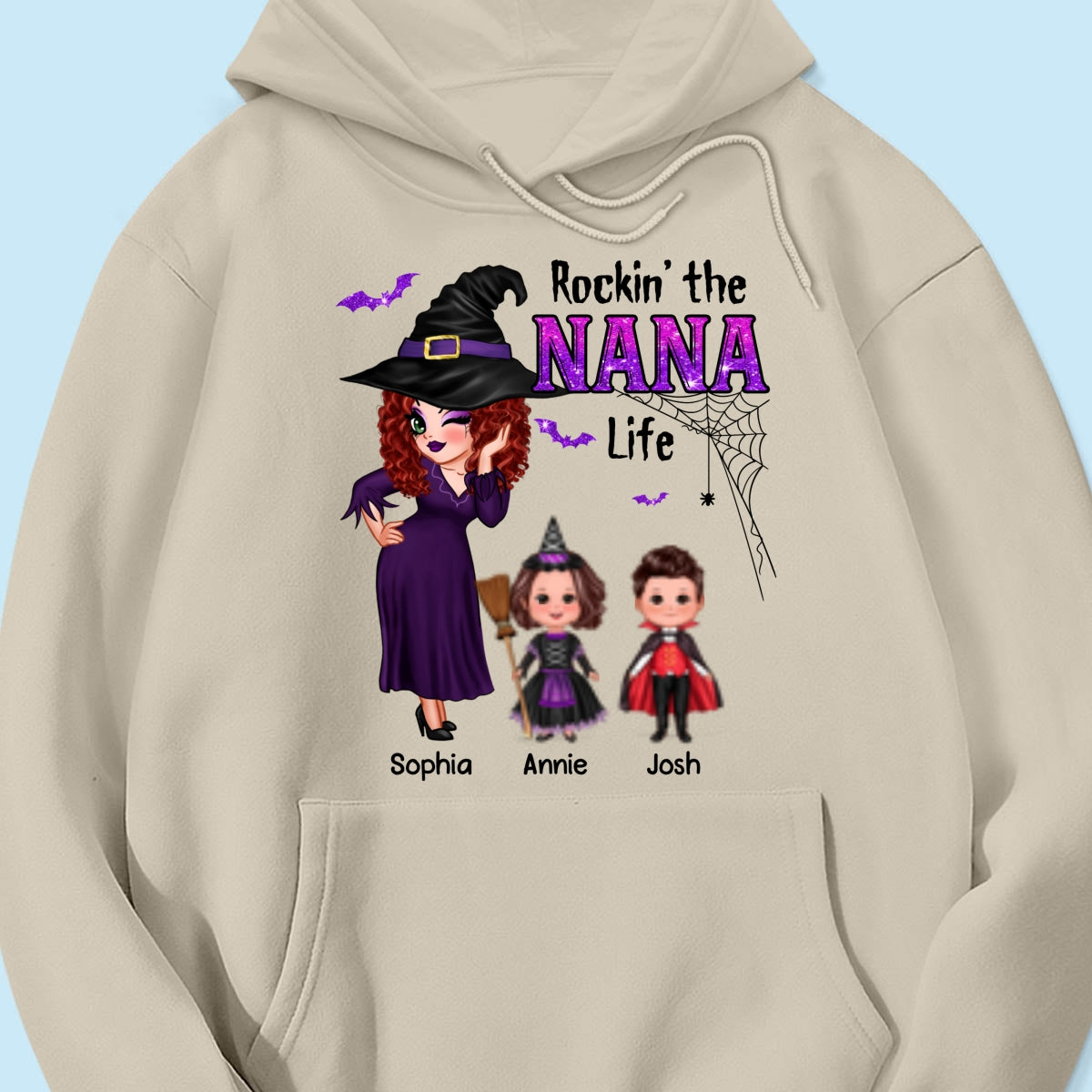 Pretty Grandma Halloween Rockin‘ The Grandma Mom Auntie Life Personalized Shirt