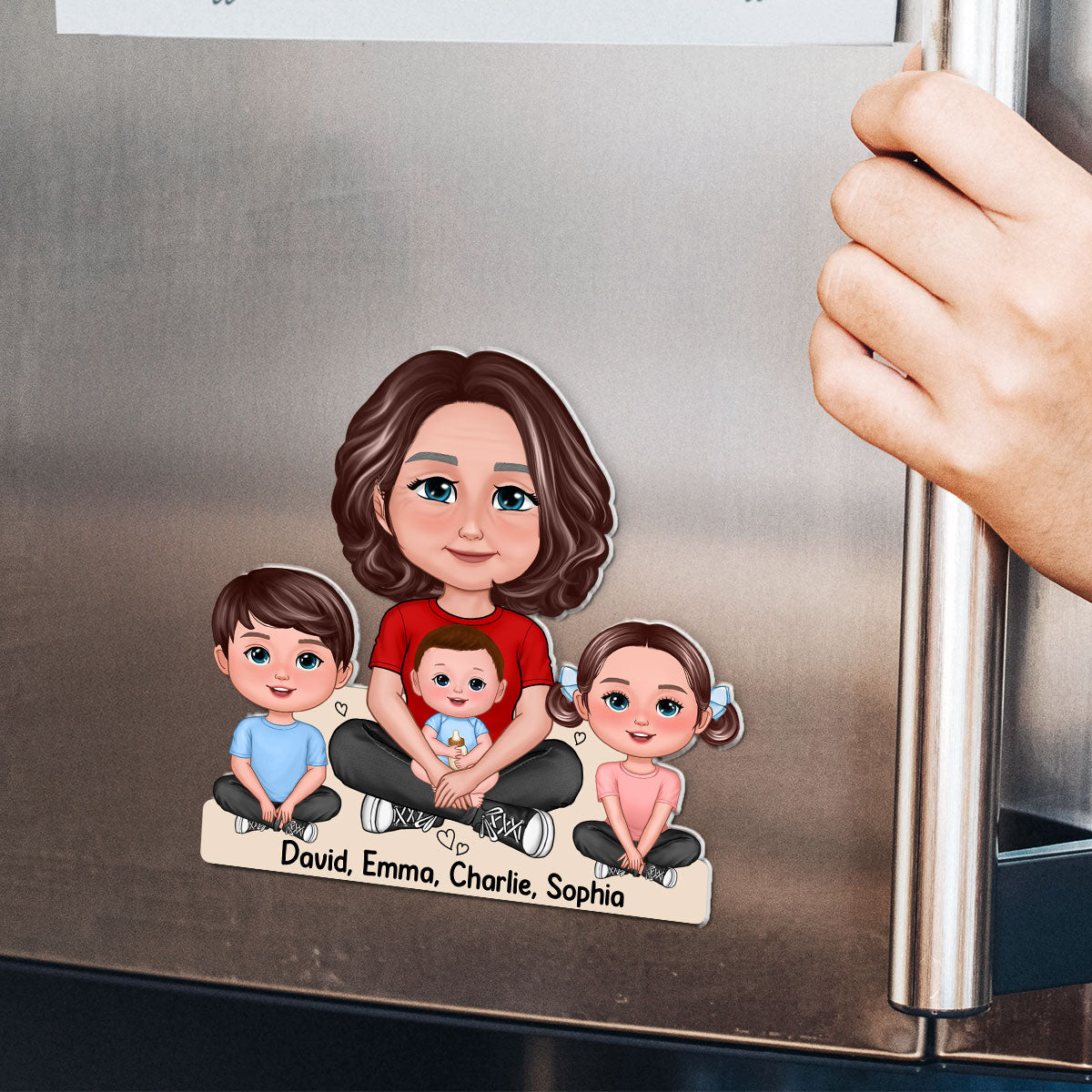 Grandma & Grandkid Crossed Legs Home Decor Gift For Grandma Personalized Acrylic Fridge Magnet