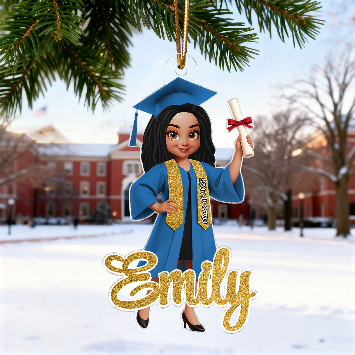 3D Effect Senior - Personalized Acrylic Ornament - Christmas Gift Graduation Gift For Daugter Son Granddaughter Grandson